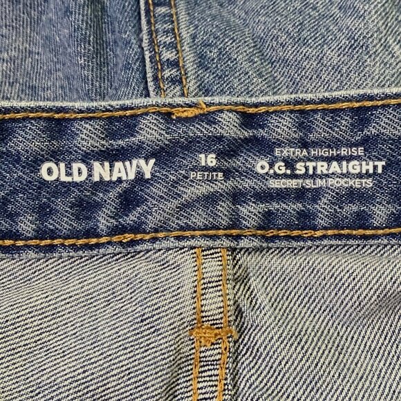 Old Navy Womens Jeans 16 Petite Extra High Rise O G Straight Secret Slim Pockets - Picture 4 of 5